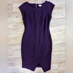 Bar III Cross Waist Dress Size M Plum Baddie Business Boss
